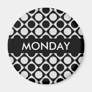 Dots & Squares / black white + your ideas Magnet