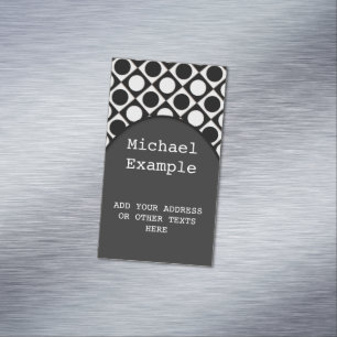 Dots & Squares / black white + your ideas Magnetic Business Card