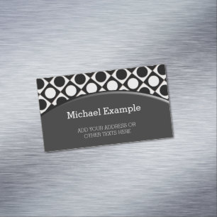 Dots & Squares / black white + your ideas Magnetic Business Card