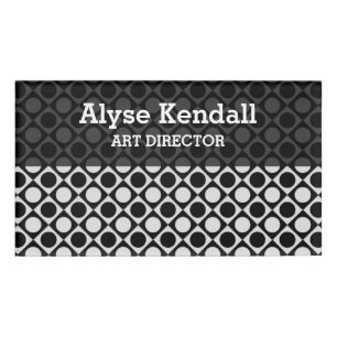 Dots & Squares / black white + your ideas Name Tag