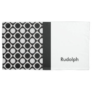 Dots & Squares / black white + your ideas Pillowcase