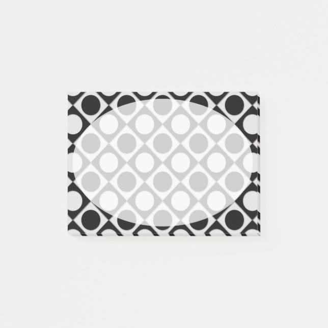 Dots & Squares / black white + your ideas Post-it Notes (Front)