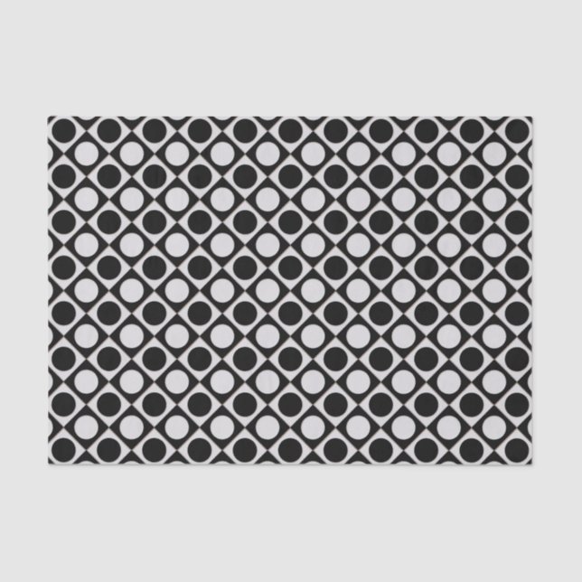 Dots & Squares / black white + your ideas Tissue Paper (Front)