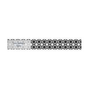 Dots & Squares / black white + your ideas Wraparound Address Label