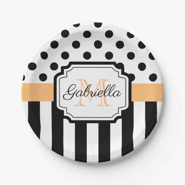 Dots & Stripes Paper Plate (Front)