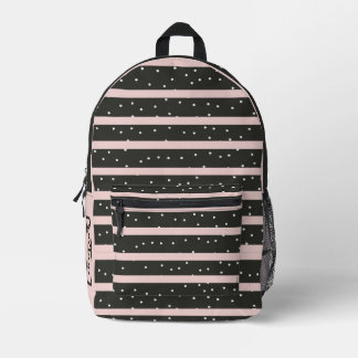 Dots & Stripes Personalised Printed Backpack