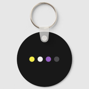 Dots Subtle Nonbinary Flag Enby Pride Trans Lgbtq Key Ring