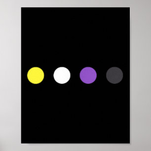 Dots Subtle Nonbinary Flag Enby Pride Trans Lgbtq Poster