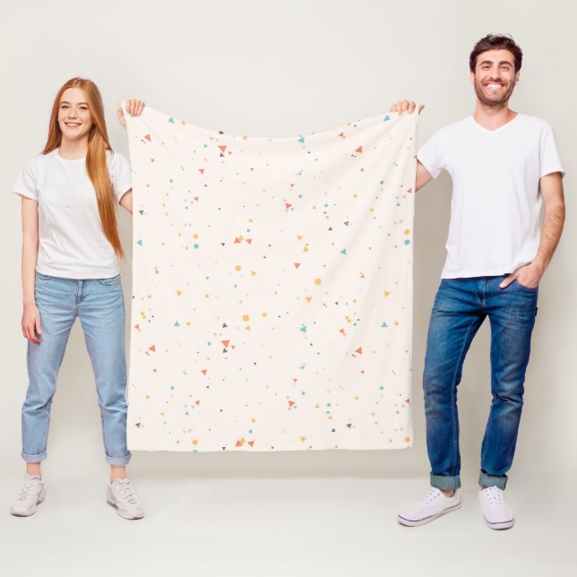 Dots & Triangle Confetti Pattern Fleece Blanket (In Situ)