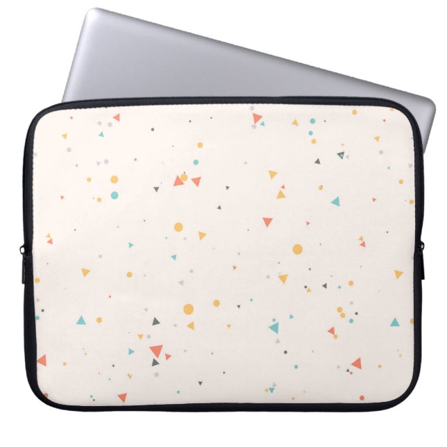 Dots & Triangle Confetti Pattern Laptop Sleeve (Front)