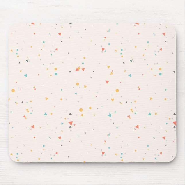 Dots & Triangle Confetti Pattern Mouse Pad (Front)