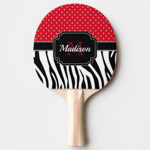 Dots & Zebra Print Ping Pong Paddle