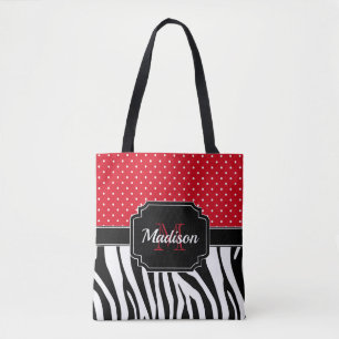 Dots & Zebra Print Tote Bag