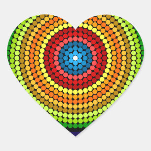 Dotted Abstract Mandala Art Design-65904 Heart Sticker
