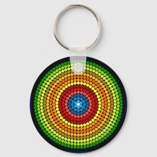 Dotted Abstract Mandala Art Design-65904 Key Ring