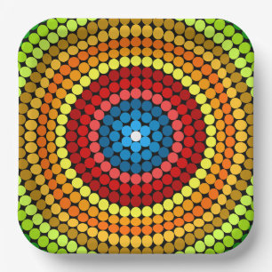 Dotted Abstract Mandala Art Design-65904 Paper Plate