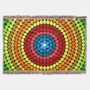 Dotted Abstract Mandala Art Design-65904 Throw Blanket