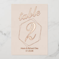 Dotted Border Pressed Foil Table Number