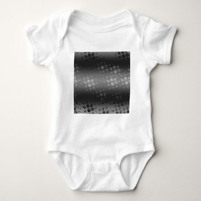 Dotted Bursts Pattern - Black, Grey, White Baby Bodysuit (Front)