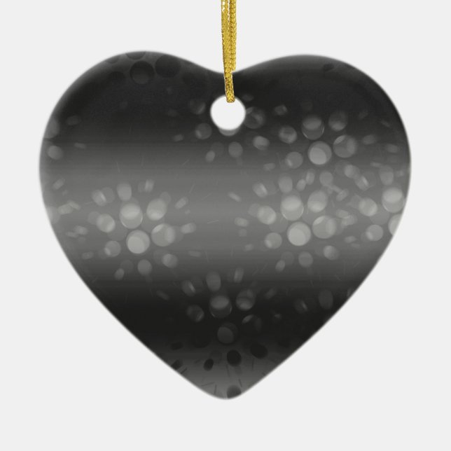 Dotted Bursts Pattern - Black, Grey, White Ceramic Ornament (Front)