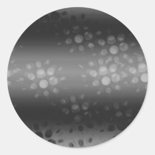 Dotted Bursts Pattern - Black, Grey, White Classic Round Sticker