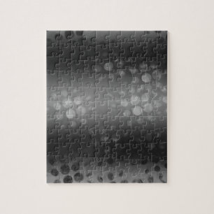 Dotted Bursts Pattern - Black, Grey, White Jigsaw Puzzle
