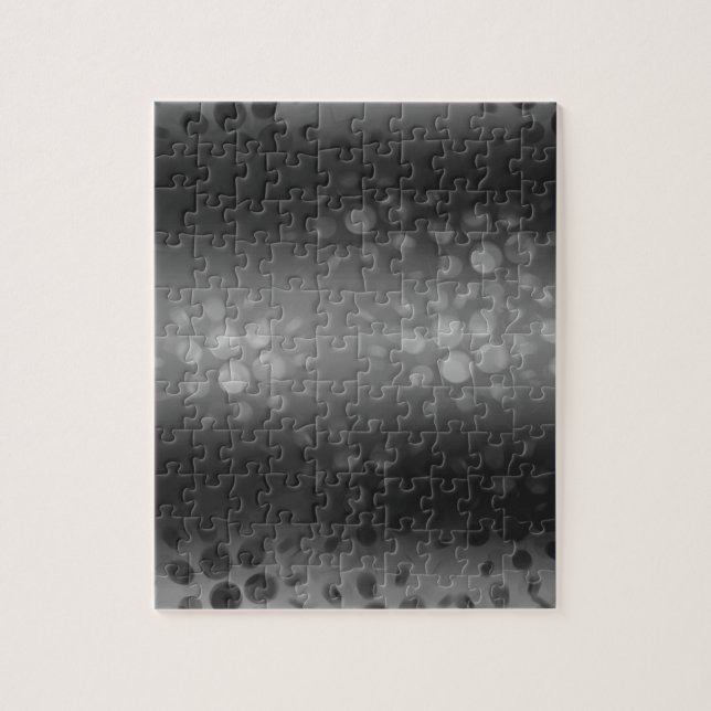 Dotted Bursts Pattern - Black, Grey, White Jigsaw Puzzle (Vertical)
