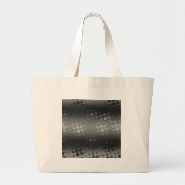 Dotted Bursts Pattern - Black, Grey, White Large Tote Bag (Front)