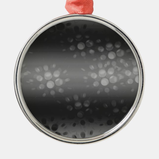 Dotted Bursts Pattern - Black, Grey, White Metal Tree Decoration (Front)
