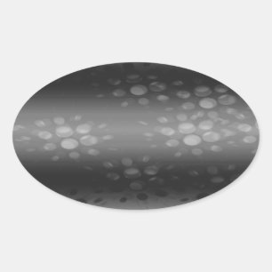 Dotted Bursts Pattern - Black, Grey, White Oval Sticker