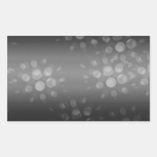 Dotted Bursts Pattern - Black, Grey, White Rectangular Sticker (Front)
