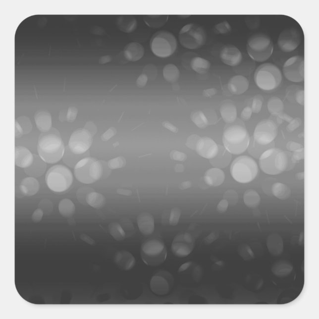 Dotted Bursts Pattern - Black, Grey, White Square Sticker (Front)
