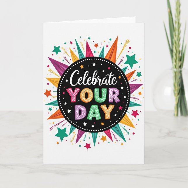 Dotted Celebration Birthday Card (Front)