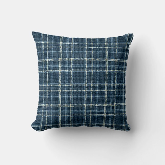 Dotted chequered pattern. Grey-blue. Cushion (Front)