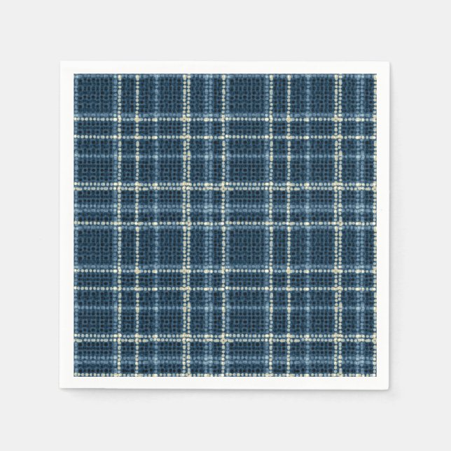 Dotted chequered pattern. Grey-blue. Napkin (Front)