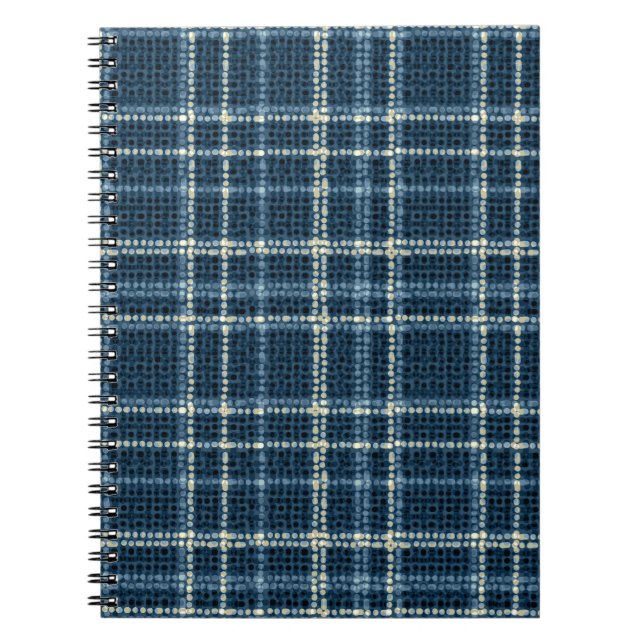 Dotted chequered pattern. Grey-blue. Notebook (Front)
