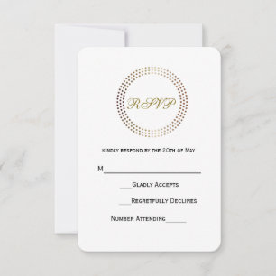 Dotted Gold Circles Modern Dots Wedding RSVP Card