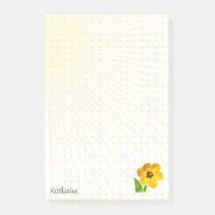 Dotted Grid - Cute Yellow Open Tulip Floral Photo Post-it Notes