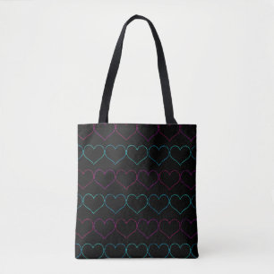 Dotted Hearts Pattern Valentine's Day Tote Bag