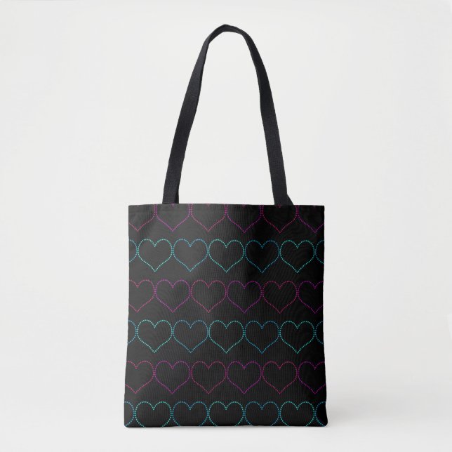Dotted Hearts Pattern | Valentine's Day Tote Bag (Front)