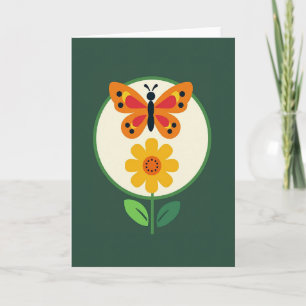 Dotted Insect Floral Art Card