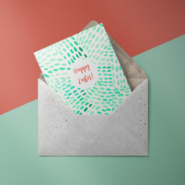 Dotted lines green pattern Easter Card (Creator Uploaded)