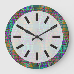 Dotted Orderly Chaos Wallpaper coloured Large Clock