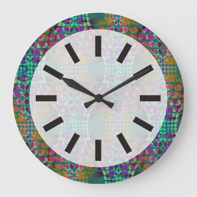 Dotted Orderly Chaos Wallpaper coloured Large Clock (Front)