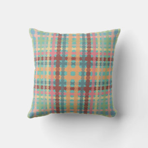 Dotted Pastel Plaid Pattern  Cushion