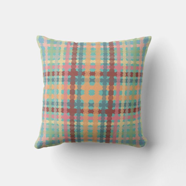 Dotted Pastel Plaid Pattern  Cushion (Back)