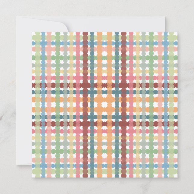 Dotted Pastel Plaid Pattern  Holiday Card (Front)