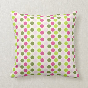Dotted Pattern in Pink and Green Cushion