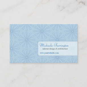 Dotted Petals Powder Blue Business Card