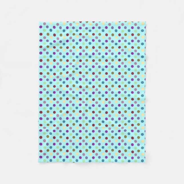 Dotted Polkas Customisable Multicolor Fleece Blanket (Front)